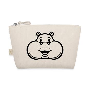 Laughing Hippo Head Face Comic Vector - Organic Pouch - nature - Front