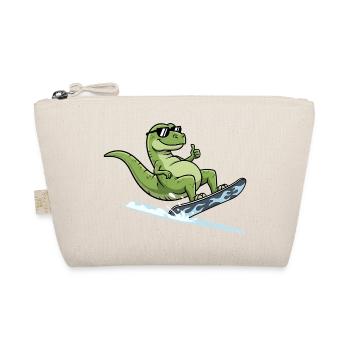 Cool dinosaur surfer with sunglasses - Organic Pouch - nature - Front