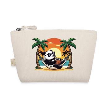 Vacances d’été du panda drôle sur le hamac de la plage - Trousse biologique - nature - Devant