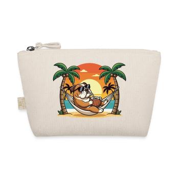 Drôle de bouledogue sur le hamac de plage pendant les vacances d’été - Trousse biologique - nature - Devant