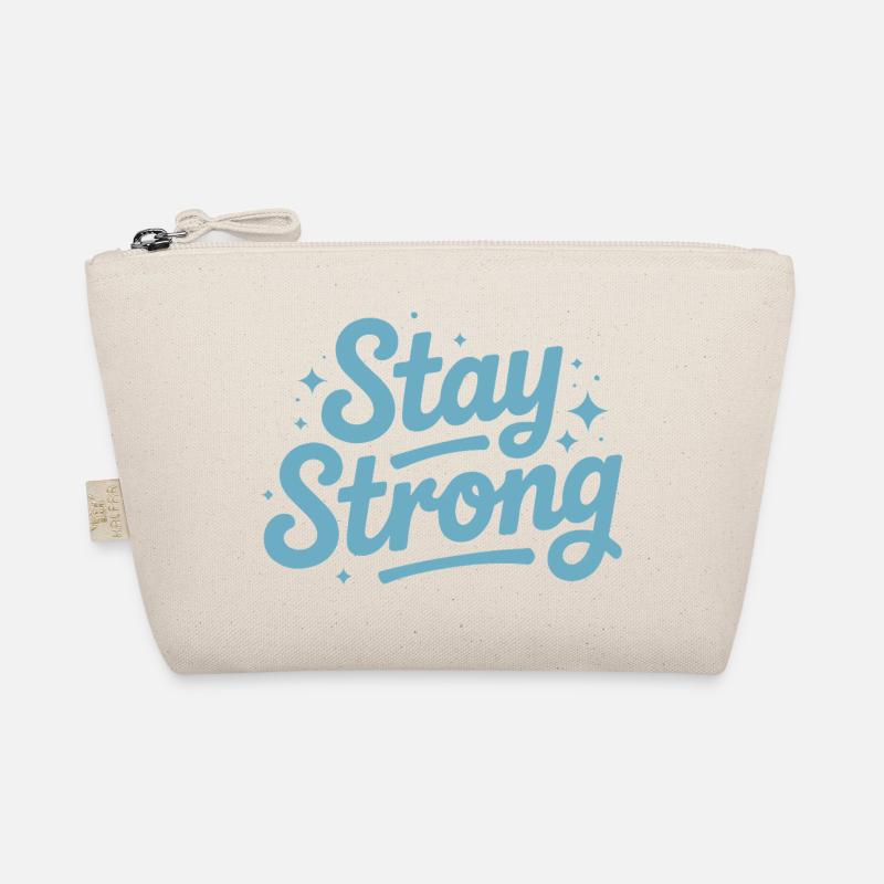 Stay Strong Script with Stars Organic Pouch