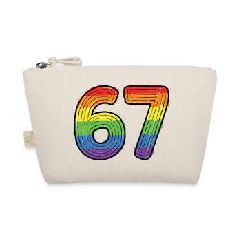 Rainbow 67 Gras, dessiné à la main six sept chiffres - Trousse biologique - nature - Devant