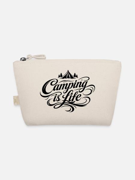 Camping Life Saying - Organic Pouch - nature - Front