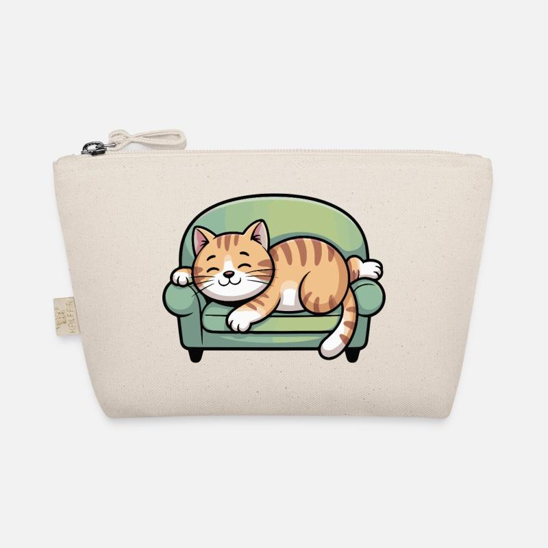 Schlafender Kater auf Sofa Bio-Täschchen