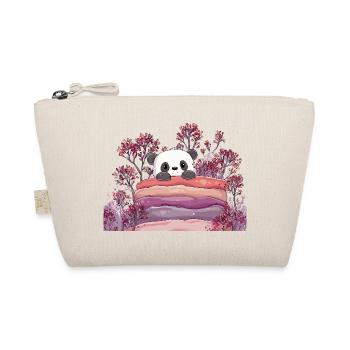 Panda on sweet macaron cake - Organic Pouch - nature - Front