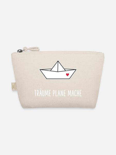 Träume Plane Mache Boot Herz - Bio-Täschchen - Natur - Vorne