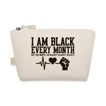 I Am Black Every Month Heartbeat Fist - Organic Pouch - nature - Front