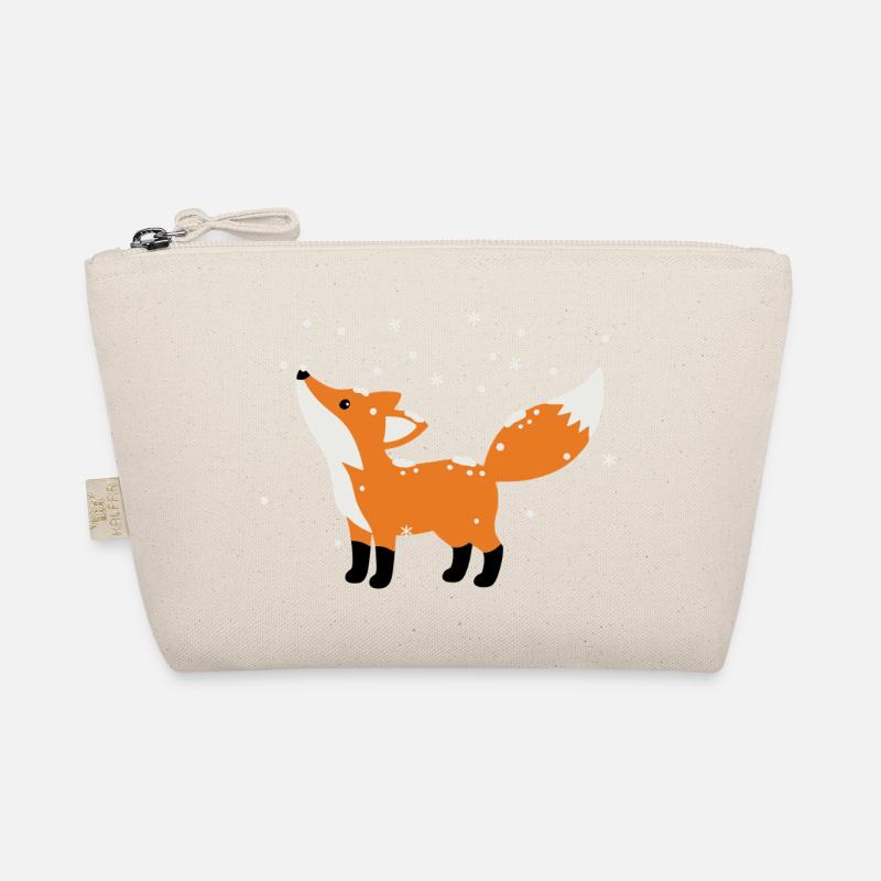 Cute fox in winter minimalist style Organic Pouch