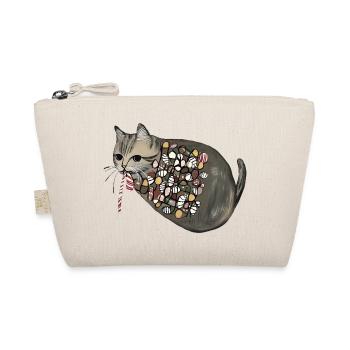 Candy Pattern Candy Cat - Organic Pouch - nature - Front