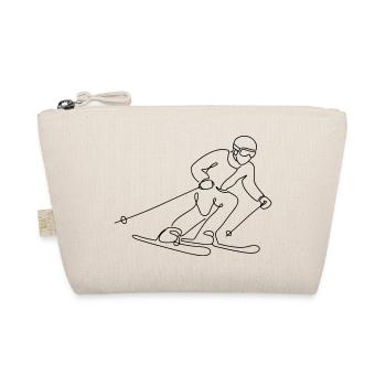 Skier Illustration - Organic Pouch - nature - Front