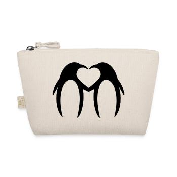 Penguin Loving Heart – Design minimaliste - Trousse biologique - nature - Devant