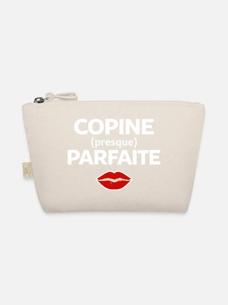 Perfekte Freundin, Humor, Geschenkidee, Frau - Bio-Täschchen - Natur - Vorne