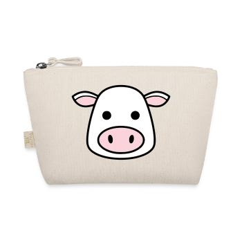 Cute Cow Head Face Comic Vector - Organic Pouch - nature - Front