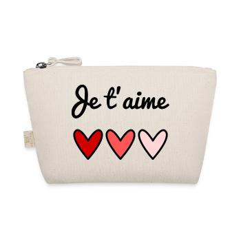 I LOVE YOU. VALENTINE'S DAY. HEART.  I LOVE YOU - Organic Pouch - nature - Front