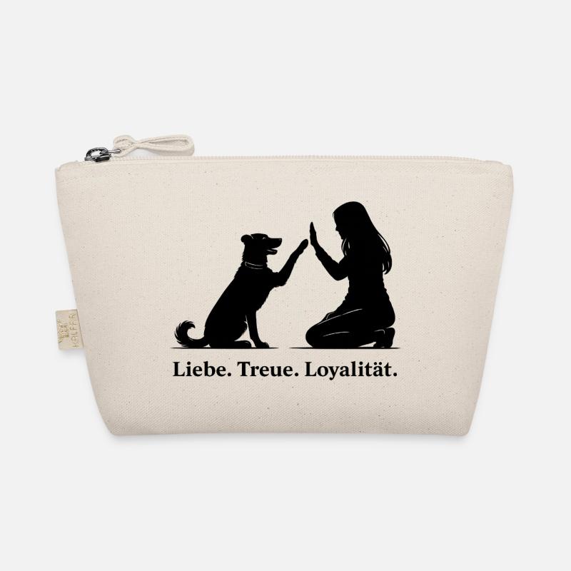 Herzlicher High-Five: Hund und Mensch Bio-Täschchen