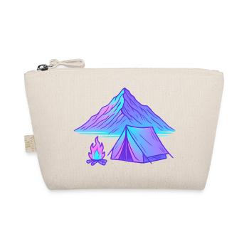 Northern Lights Tent Camp Neon Mountain Landscape - Organic Pouch - nature - Front