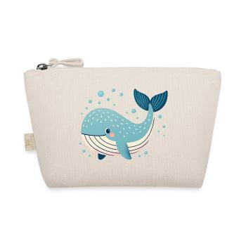 Blue Whale with Bubbles - Organic Pouch - nature - Front