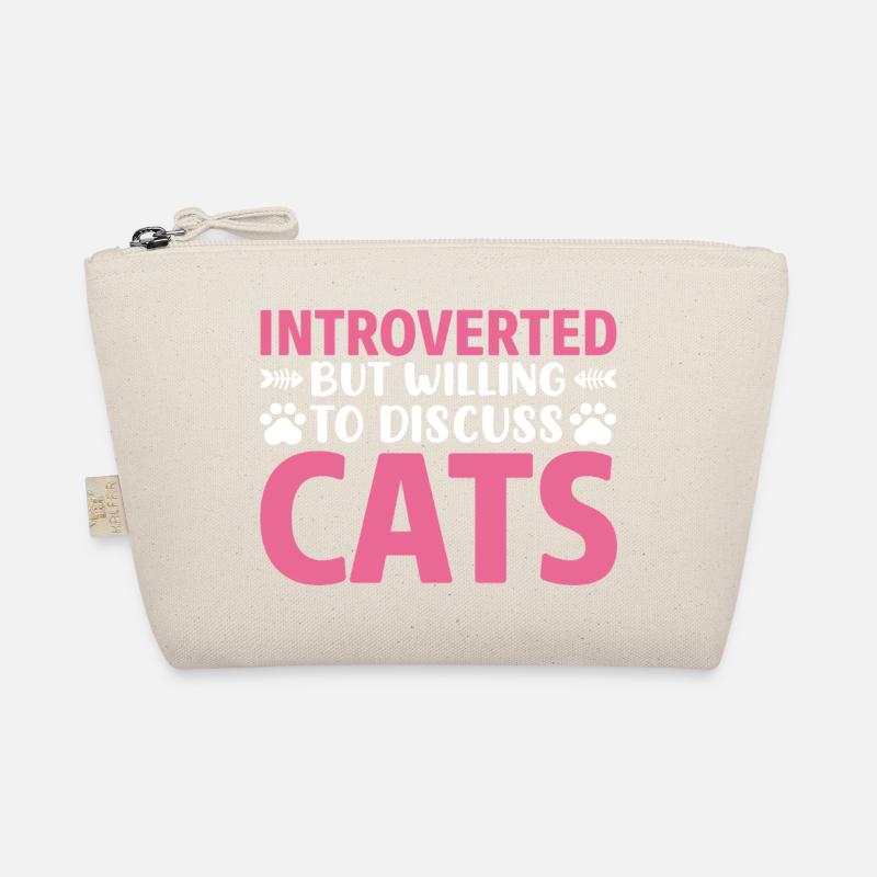 Introverted discuss with cat Organic Pouch