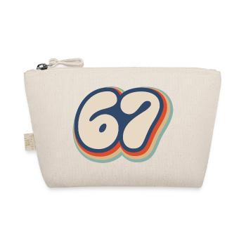 67 - Sixty Seven Number 67 Vintage Retro Meme Six  - Organic Pouch - nature - Front