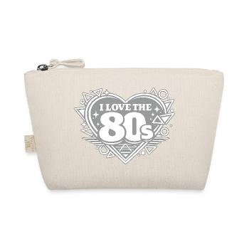 I Love the 80s Retro Heart - Organic Pouch - nature - Front