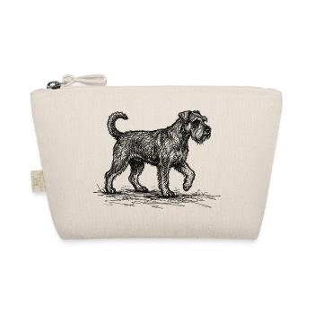 Schnauzer Sketch – Hund Design minimalistisch - Bio-Täschchen - Natur - Vorne
