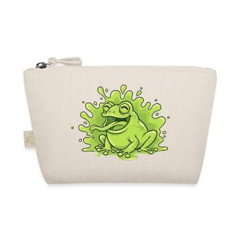 Fröhlicher Frosch im Slime Splash - Bio-Täschchen - Natur - Vorne