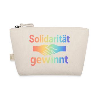 Zusammenhalt Spruch Hände Motiv - Bio-Täschchen - Natur - Vorne