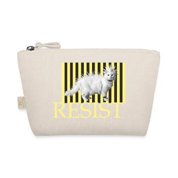 Resist Naughty Cat Stripe Punk Funny Cat - Organic Pouch - nature - Front