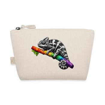 Rainbow Chameleon on Branch - Organic Pouch - nature - Front