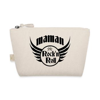 Mom Rock and Roll Skull Wings - Organic Pouch - nature - Front