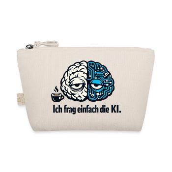 KI Humor Geschenk lustiger Spruch Künstliche Intel - Bio-Täschchen - Natur - Vorne