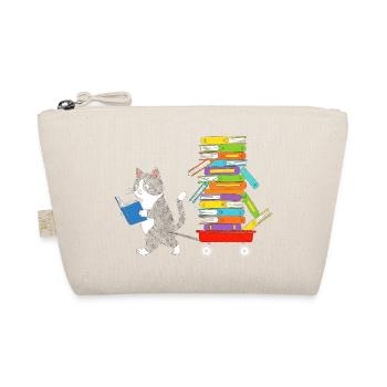 Reading kitten pulls book trolley - Organic Pouch - nature - Front