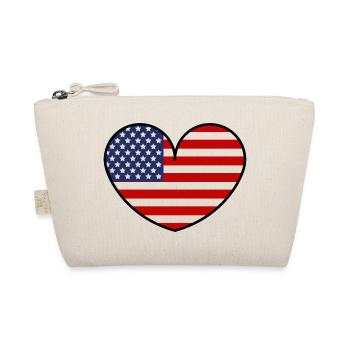 American Flag Heart - Organic Pouch - nature - Front