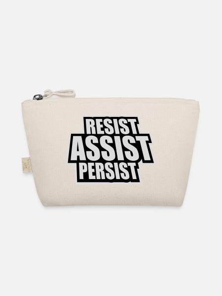 Resist Assist Persist Aktivismus Motivation Logo - Bio-Täschchen - Natur - Vorne