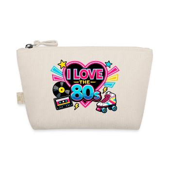 I Love the 80s Neon Heart - Organic Pouch - nature - Front