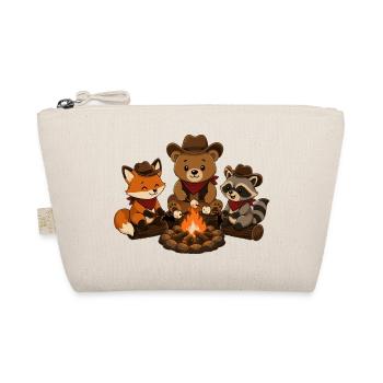 Camping animals around the campfire with marshmallows - Organic Pouch - nature - Front
