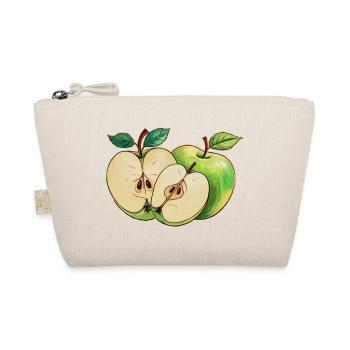 Motif de fruits coupés en demi-pomme verte - Trousse biologique - nature - Devant