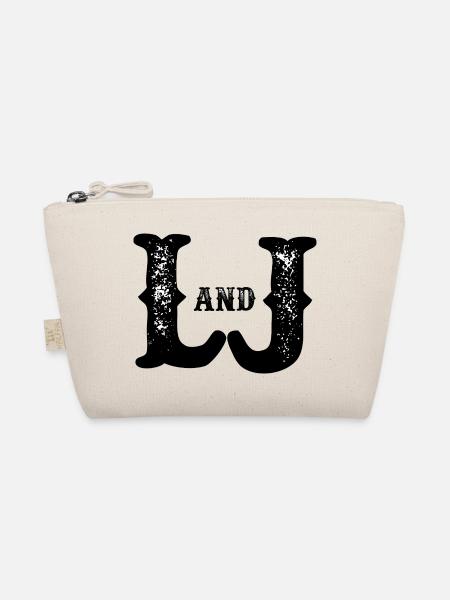 L und J Zerstörtes Monogramm - Bio-Täschchen - Natur