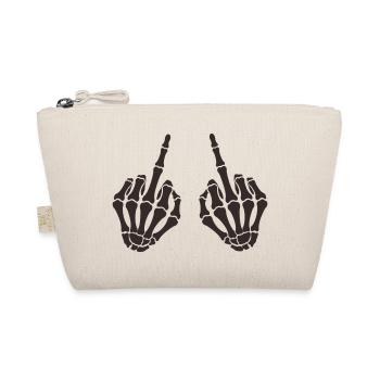 skull-hand_mittelfinger_2- - Bio-Täschchen - Natur - Vorne