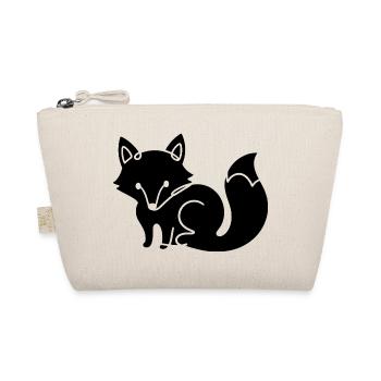 Fuchs Silhouette – Waldtier Minimal Motiv - Bio-Täschchen - Natur - Vorne