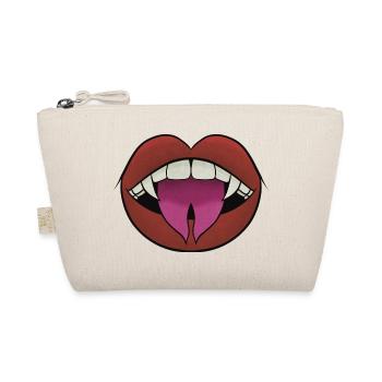 Lippen mit Gradient-Zunge und Vampirzähnen - Bio-Täschchen - Natur - Vorne
