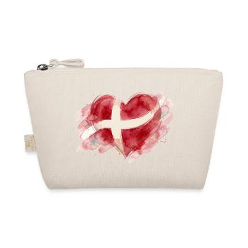 Denmark Heart Watercolor Painting - Organic Pouch - nature - Front
