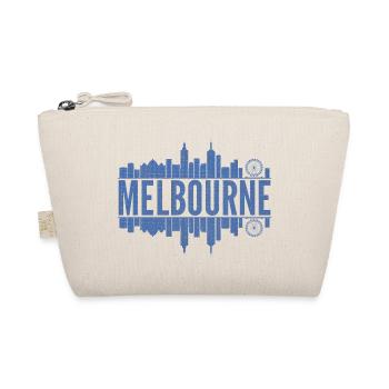Melbourne Skyline Design Blue - Organic Pouch - nature - Front