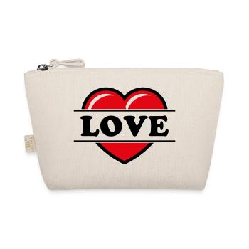 Heart / Heart / Love (Black 2C) - Organic Pouch - nature - Front