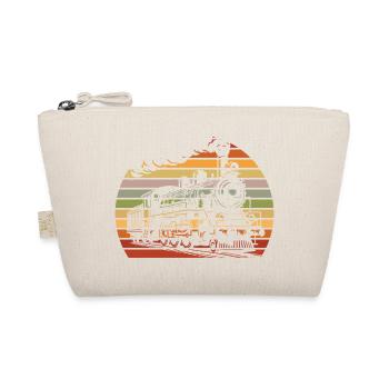 Retro Vintage Sonnenuntergang Zug Lokomotive - Bio-Täschchen - Natur - Vorne