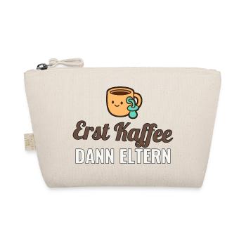 Erst Kaffee dann Eltern – Geschenkshirt - Bio-Täschchen - Natur - Vorne