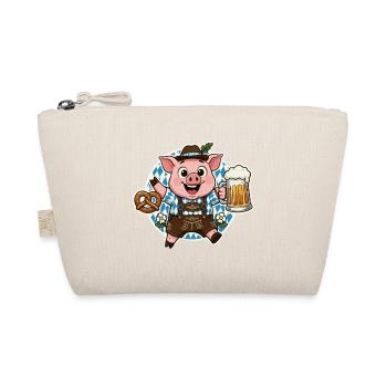 Bayerisches Schwein mit Lederhose Bier und Brezel - Bio-Täschchen - Natur - Vorne