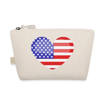 Herzförmige US-Flagge - Bio-Täschchen - Natur - Vorne