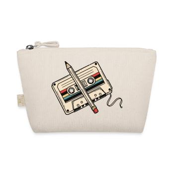 Vintage-Retro-Bleistift und farbiges Bandkassette - Bio-Täschchen - Natur - Vorne