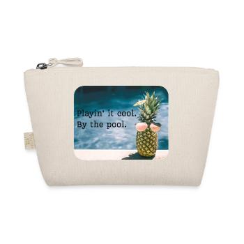 Ananas am Pool – Sommerhumor - Bio-Täschchen - Natur - Vorne